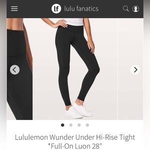 Lululemon Wunder Under HR 28” Full-On Luon